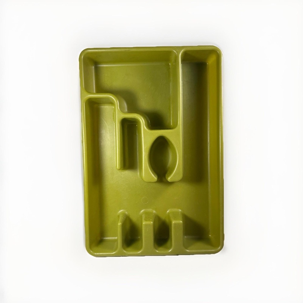 Vintage Rubbermaid Silverware Flatware‎ Utensil Holder Tray 2921 Avocado Green